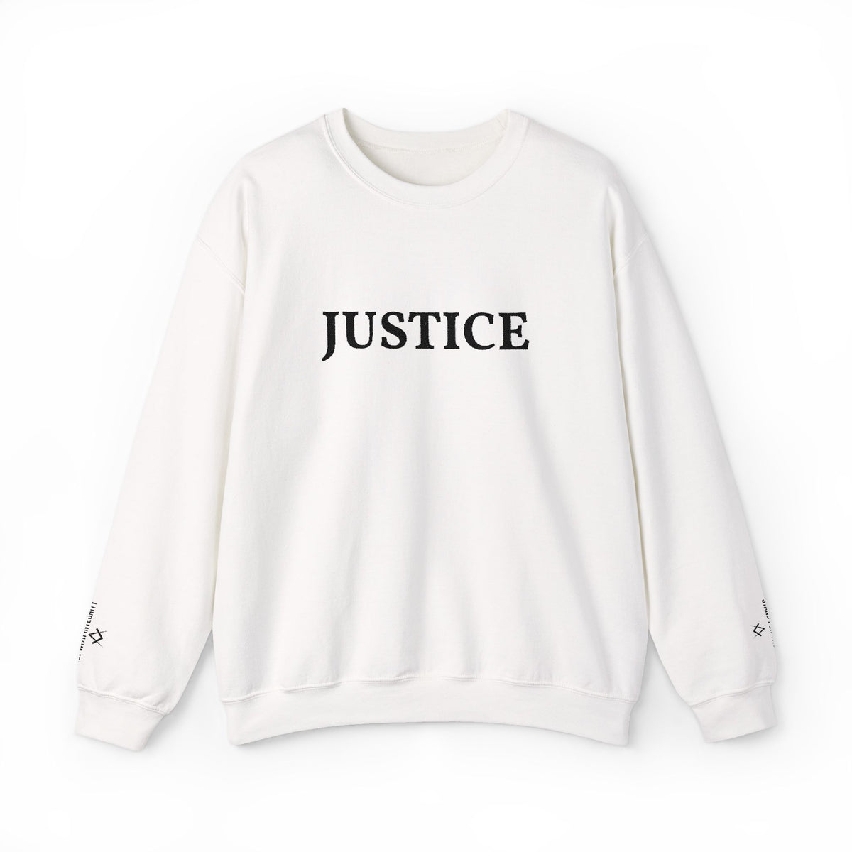 Entered Apprentice Blue Lodge Sweatshirt - Justice Front & Sleeves Embroidery - Bricks Masons