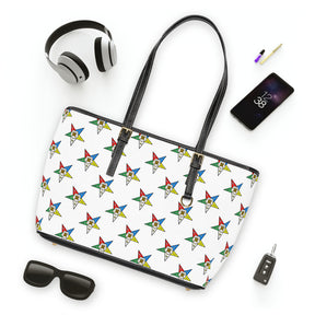 OES Handbag - White PU Leather With Stars - Bricks Masons