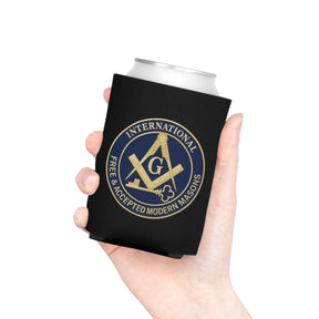 International Masons Can Cooler - Gold Square & Compass G - Bricks Masons
