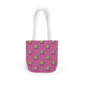 OES Tote Bag - Pink Polyester With Colorful Stars - Bricks Masons