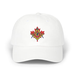 Master Mason Blue Lodge Canada Jurisdiction Baseball Cap - Red Maple Leaf S&C - Bricks Masons