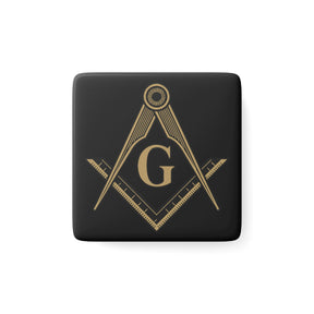 Master Mason Blue Lodge Magnet - Porcelain With Magnet - Bricks Masons