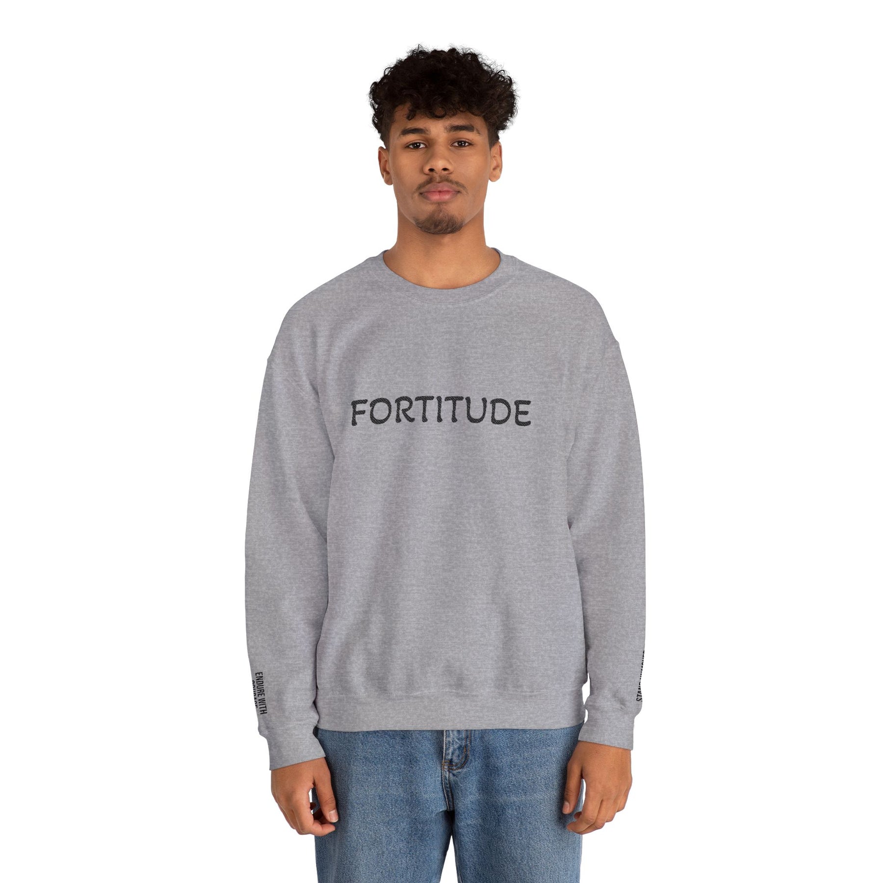 Entered Apprentice Blue Lodge Sweatshirt - Fortitude Front & Sleeves Embroidery - Bricks Masons