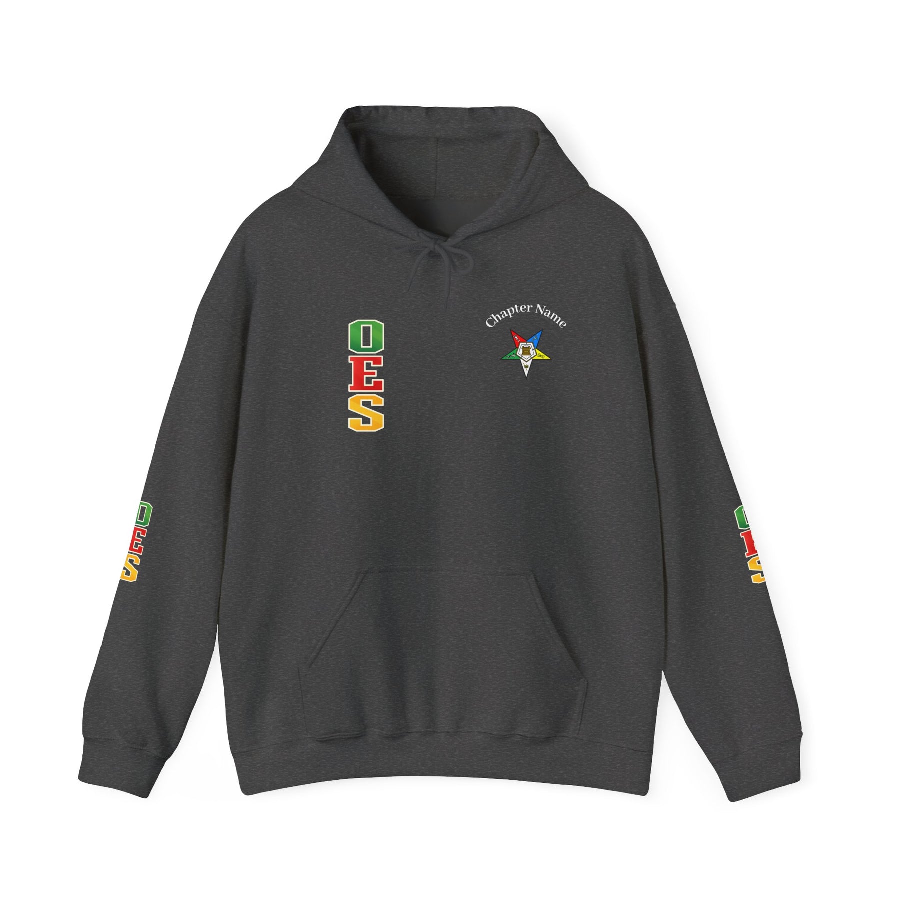 OES Hoodie - Colorful Eastern Star & Initials with Personalization - Bricks Masons