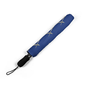 Master Mason Blue Lodge Umbrella - Blue with Silver Square & Compass Emblem - Bricks Masons