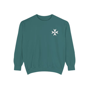 Order of Saint Lazarus Sweatshirt - Embroidered White Cross Emblem - Bricks Masons