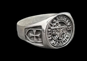 Knights Templar Ring in Silver 1.4 cm 7 g Art 1578 - Bricks Masons
