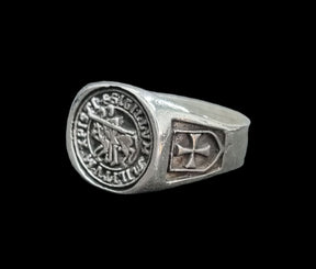 Knights Templar Ring in Silver 1.4 cm 7 g Art 1578 - Bricks Masons