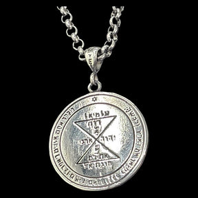 Solomon Pendant Third Pentacle consecrated to Venus Silver 3 Cm 8 Gr 44 Seals of Solomon Art 1583 - Bricks Masons