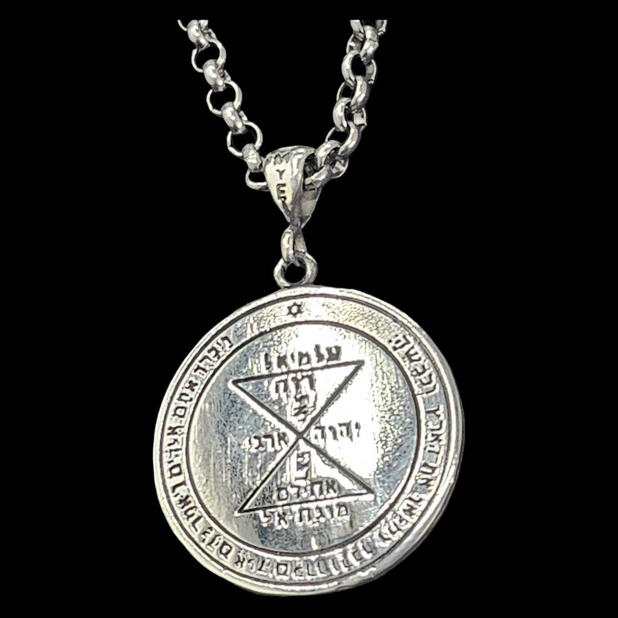Solomon Pendant Third Pentacle consecrated to Venus Silver 3 Cm 8 Gr 44 Seals of Solomon Art 1583 - Bricks Masons