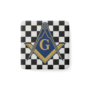 Master Mason Blue Lodge Magnet - Porcelain With Magnet - Bricks Masons