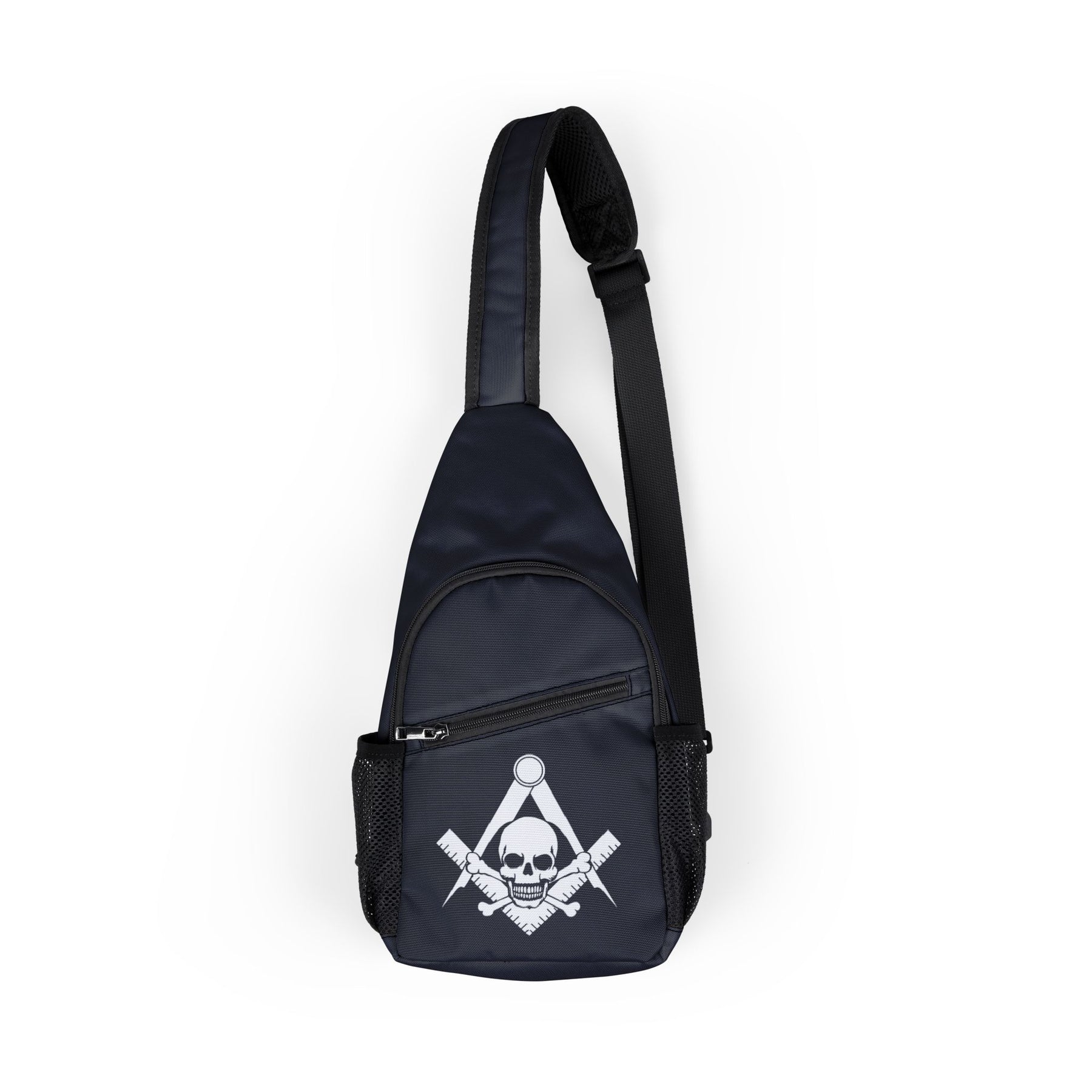 Widows Sons Crossbody Bag - White Skull & Bones Nylon With Multiple Pockets - Bricks Masons