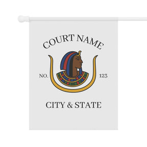 DOI Yard Flag - White Poly Poplin With Personalization - Bricks Masons