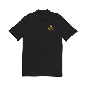 Master Mason Blue Lodge Polo Shirt - Embroidered Square & Compass G Cotton - Bricks Masons