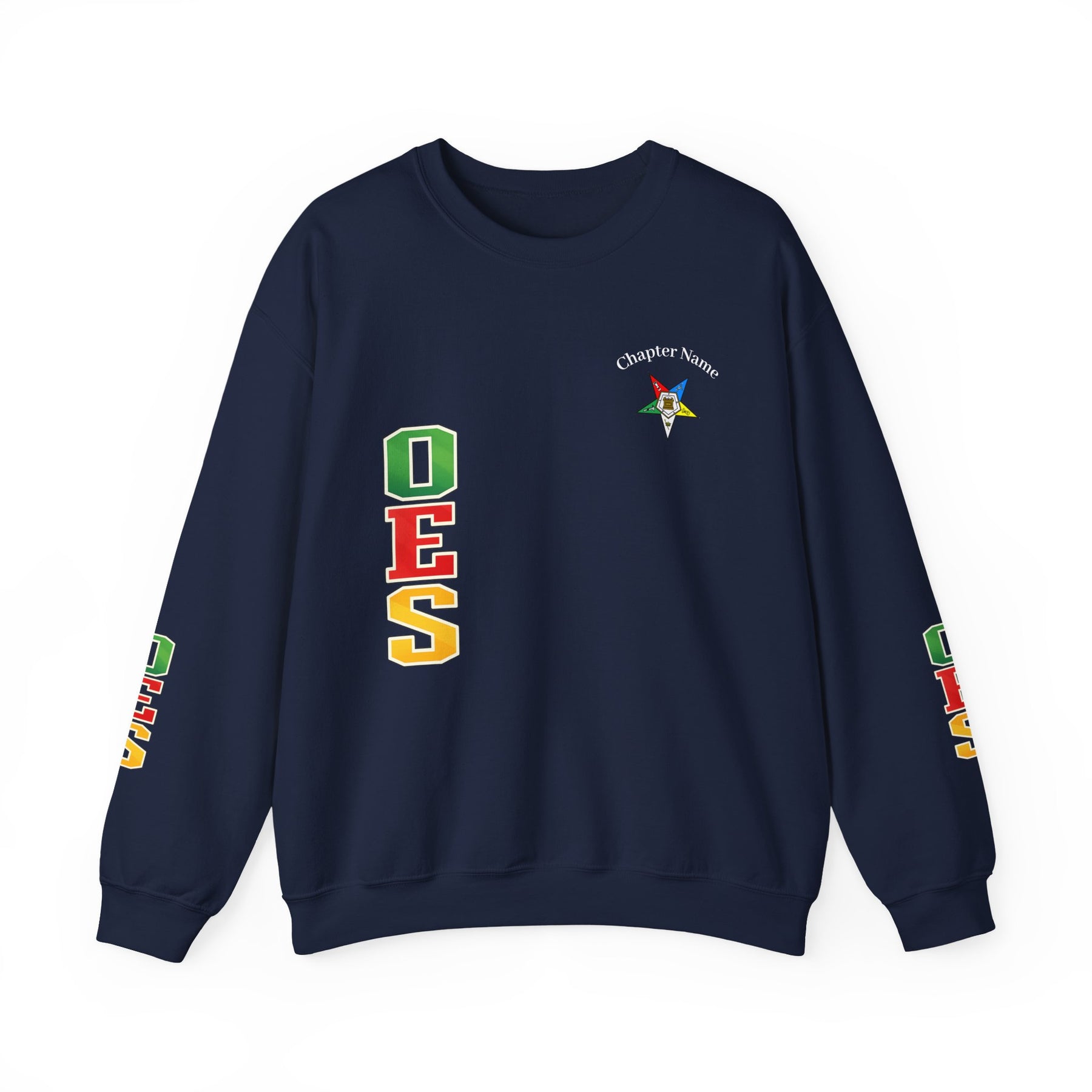 OES Sweatshirt - Colorful Eastern Star & Initials with Personalization - Bricks Masons