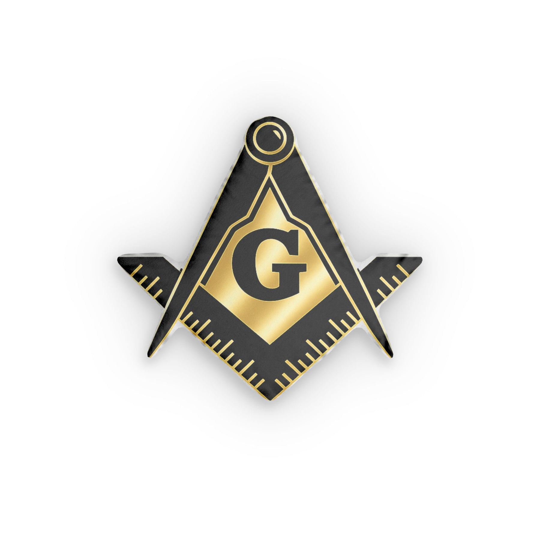 Master Mason Blue Lodge Pillow - Gold & Black Square & Compass G - Bricks Masons