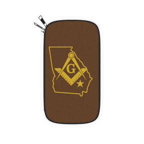 Master Mason Blue Lodge Passport Wallet - Georgia Mason With Shoulder & Wrist Strap - Bricks Masons