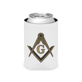 Master Mason Blue Lodge Can Cooler - Square & Compass G Lightweight Polyester - Bricks Masons