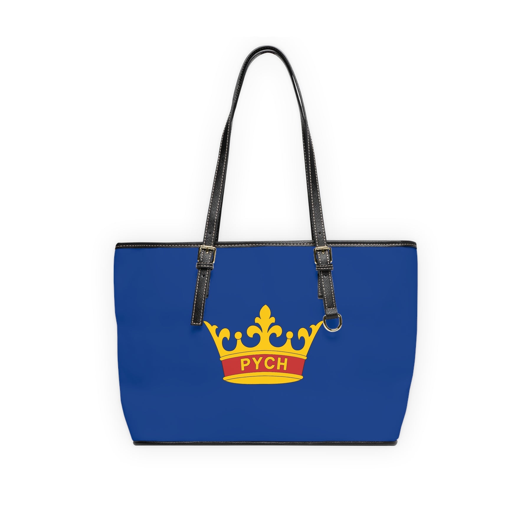 PYCH Handbag - Blue PU Leather Adjustable Handles - Bricks Masons
