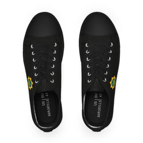 Red Cross of Babylone Sneaker - Low Top Sneaker Black & White Gold & Green Emblem - Bricks Masons