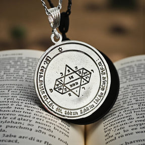 Solomon's Fifth Pentacle pendant consecrated to Jupiter, 4 cm, 26 g, in silver, 44 Seals of Solomon, Art. 1720 - Bricks Masons