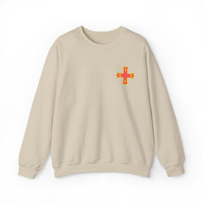 Red Cross of Constantine Sweatshirt - Left Chest Cross Embroidery - Bricks Masons