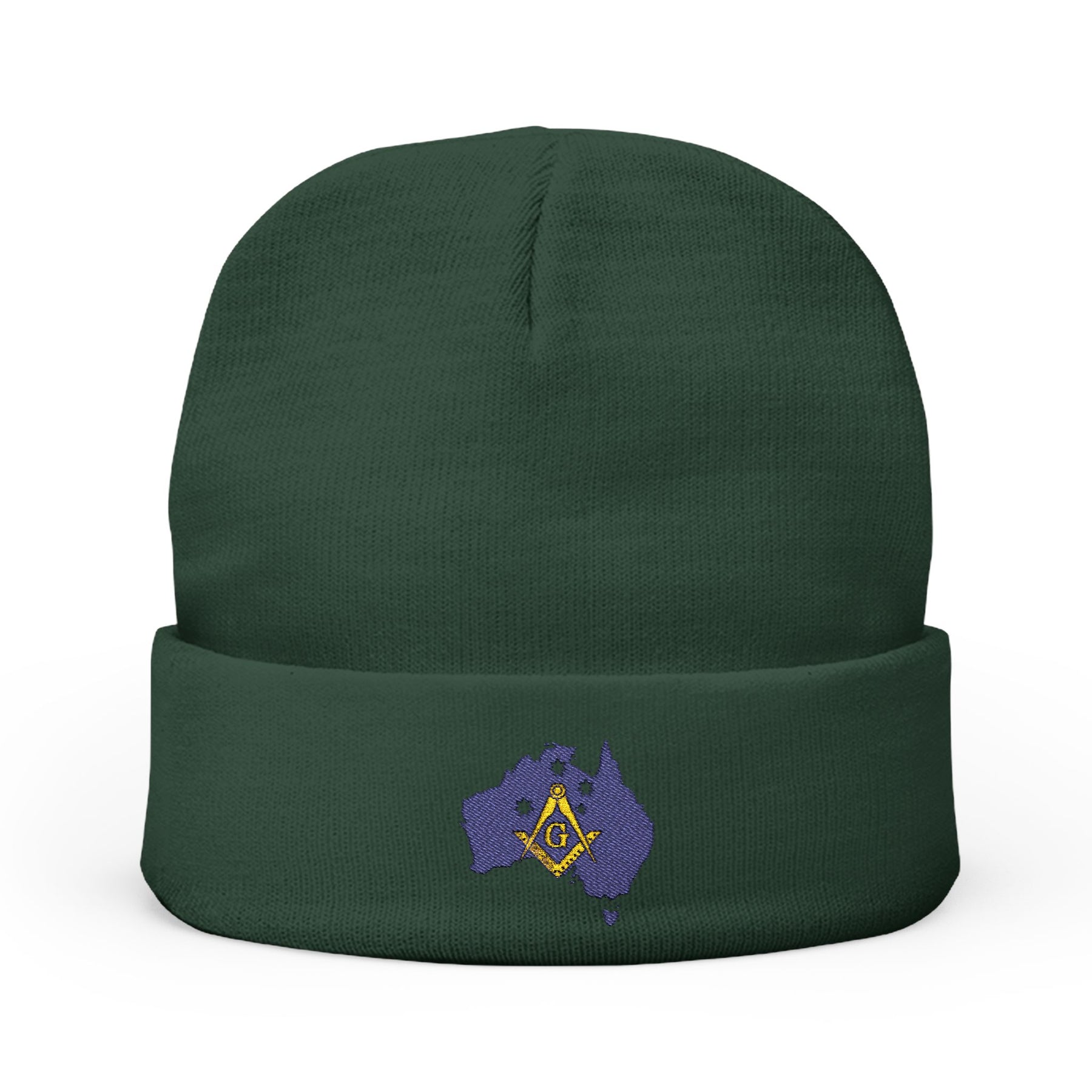 Master Mason Blue Lodge Australia Jurisdiction Beanie - Knit Embroidery Mason S&C - Bricks Masons