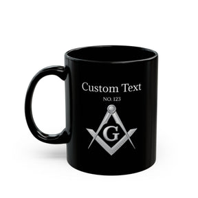 Master Mason Blue Lodge 11oz Black Mug - Bricks Masons