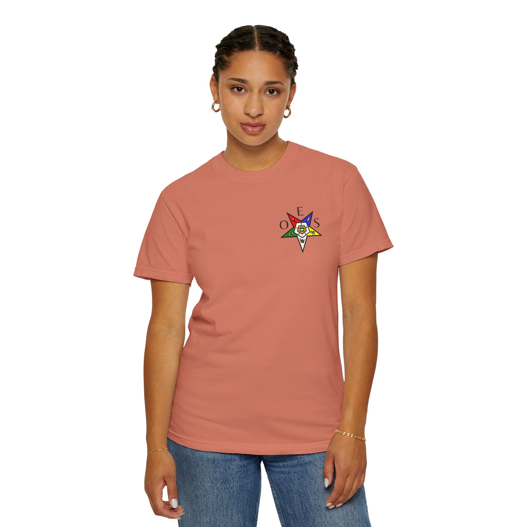 OES T-Shirt - Garment-Dyed Tee OES Star Various Colors - Bricks Masons