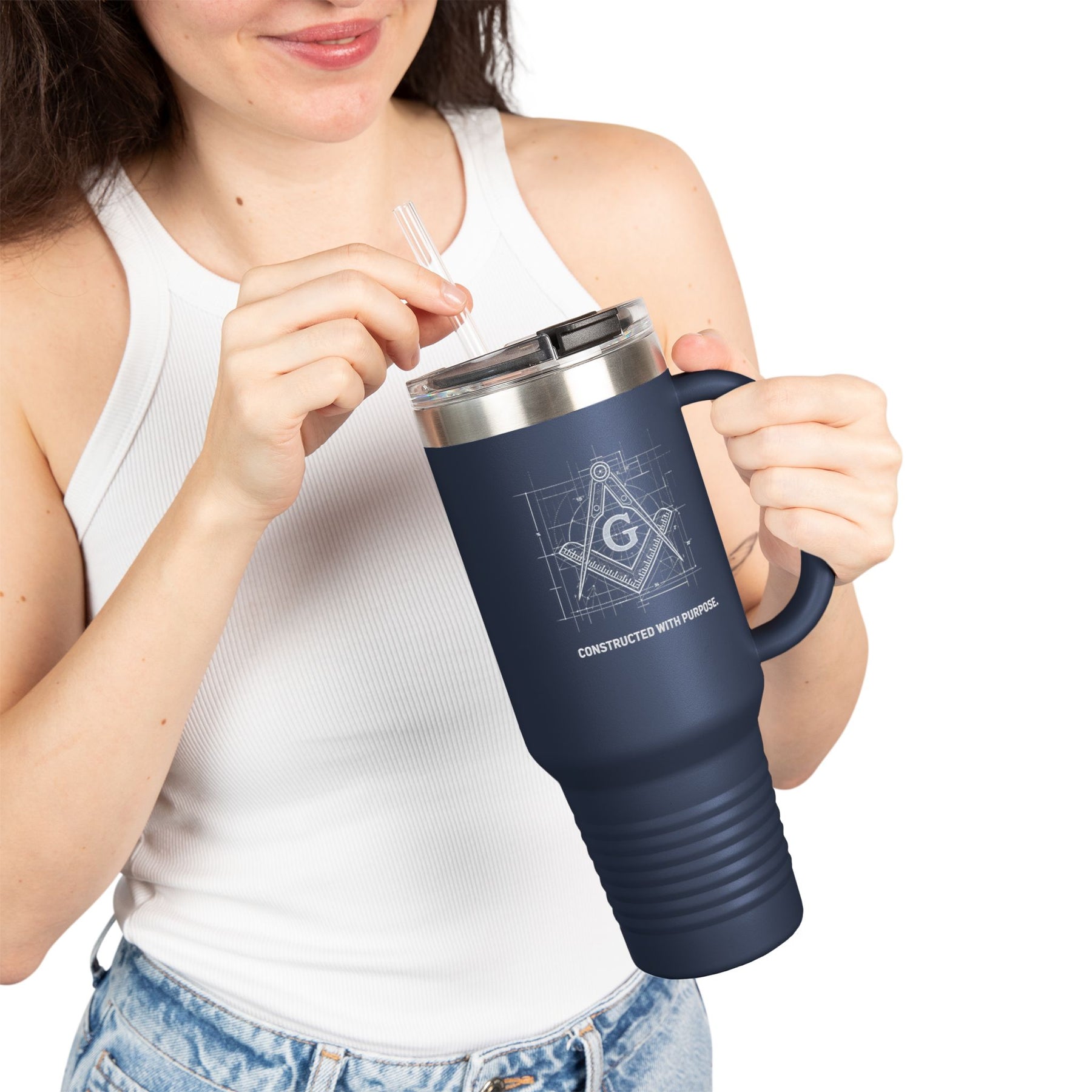 Master Mason Blue Lodge Ringneck Tumbler - Constructed with Purpose S&C G