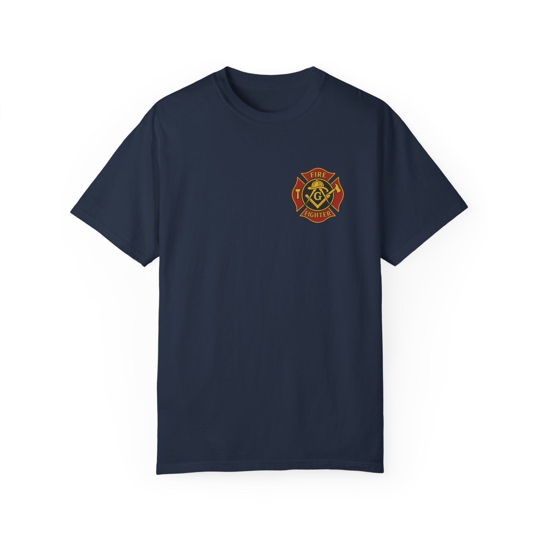 Master Mason Blue Lodge T-Shirt - Firefighter Mason Garment-Dyed Tee - Bricks Masons