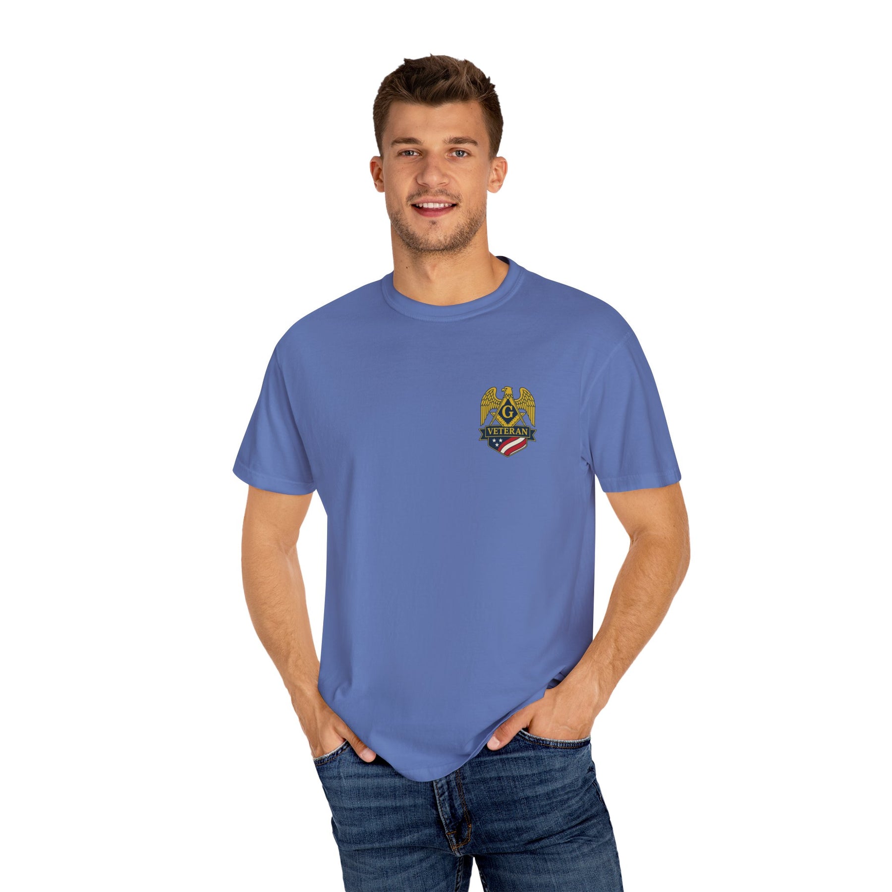 Master Mason Blue Lodge T-Shirt - Veteran Mason Garment-Dyed Tee - Bricks Masons