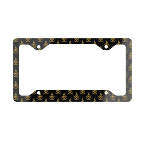 Past Master Blue Lodge License Plate Frame - Square & Compass with Quadrant Sun Pattern - Bricks Masons