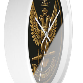 33rd Degree Scottish Rite Clock - Eagle Emblem with “Deus Meumque Jus 33” - Bricks Masons