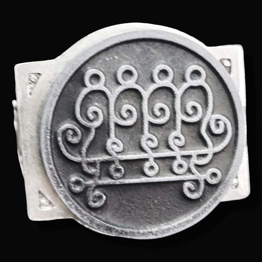 Demon Ring 9 KING PAIMON 72 Demons Lesser Key of Solomon Goetia In Silver 2.2 cm x 1.8 cm 18 Gr Art 1787 - Bricks Masons