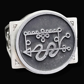 Demon Ring 15 DUKE ELIGOS 72 Demons Minor Key of Solomon Goetia In Silver 2.2 cm x 1.8 cm 18 Gr Art 1793 - Bricks Masons