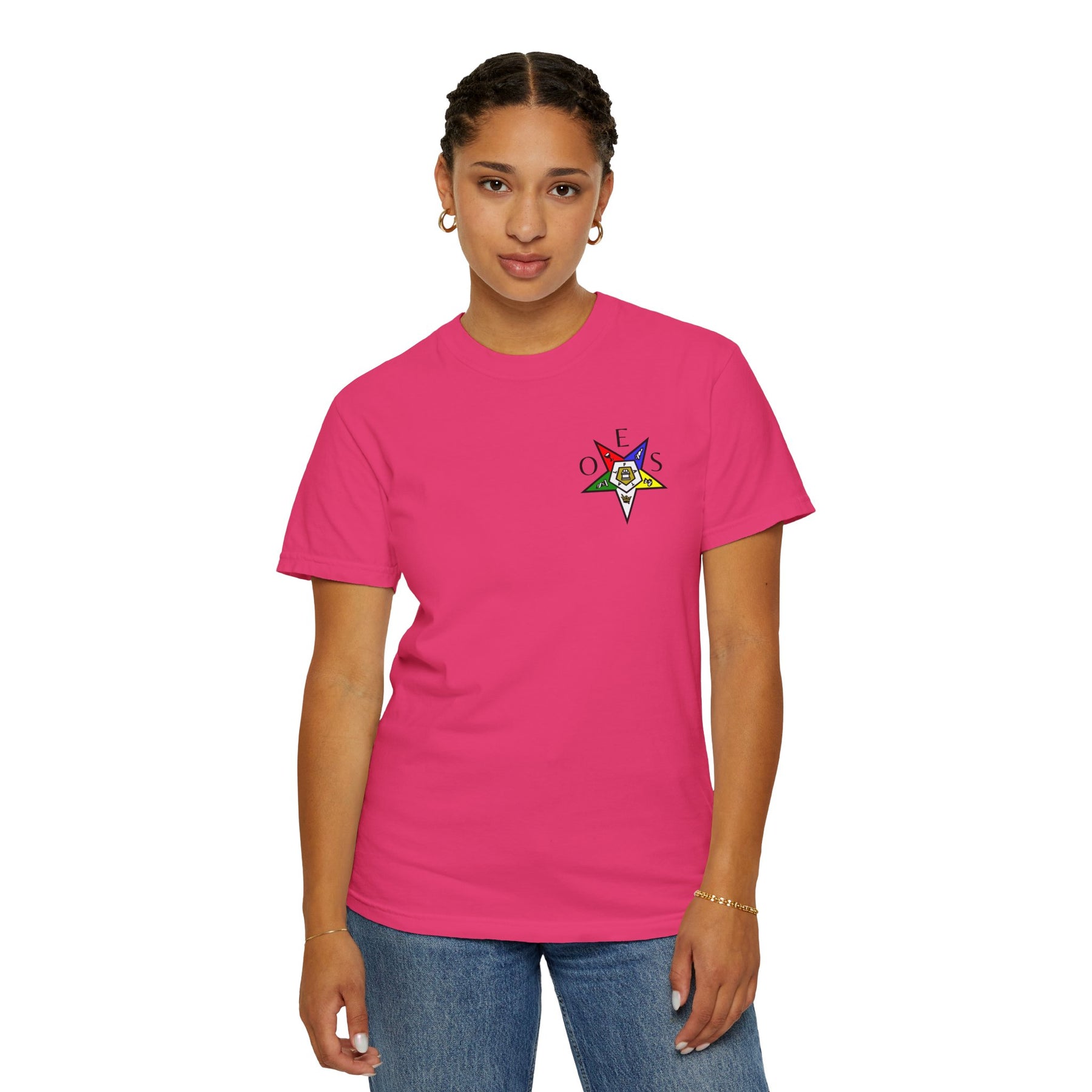 OES T-Shirt - Garment-Dyed Tee OES Star Various Colors - Bricks Masons