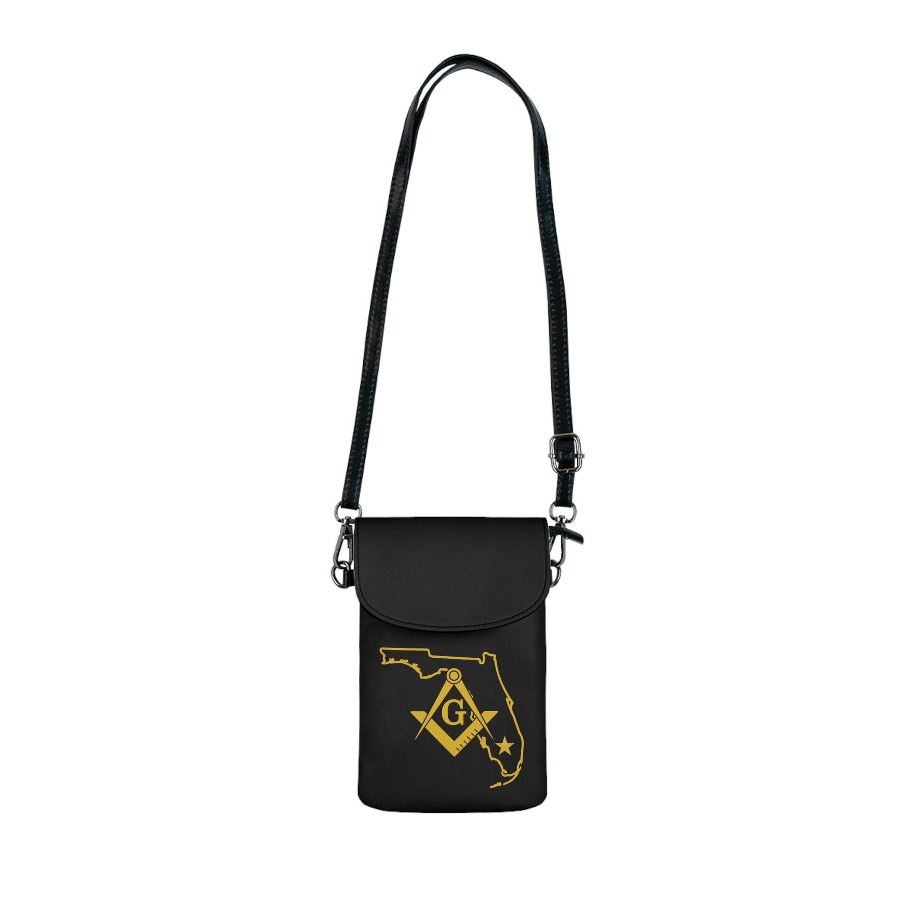 Master Mason Blue Lodge Cell Phone Wallet - Florida Mason Microfiber Leather - Bricks Masons