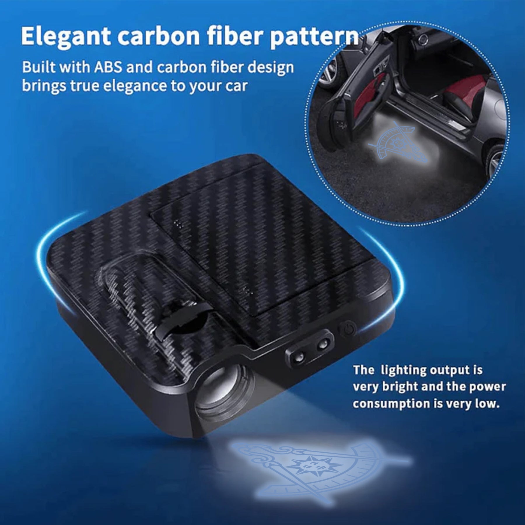 Past Master Blue Lodge Car Door Light Projector - Customizable Wireless LED Compass & Quadrant - Bricks Masons