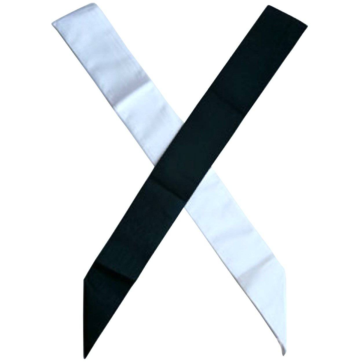 17th Degree Scottish Rite Sash - 2 Pieces White & Black - Bricks Masons