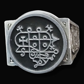 Demon Ring 28 DUKE BERITH 72 Demons Lesser Key of Solomon Goetia In Silver 2.2 cm x 1.8 cm 18 Gr Art 1806 - Bricks Masons