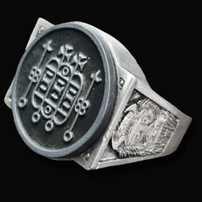 Demon Ring 30 MARQUES FORNEUS 72 Demons Minor Key of Solomon Goetia In Silver 2.2 cm x 1.8 cm 18 Gr Art 1808 - Bricks Masons