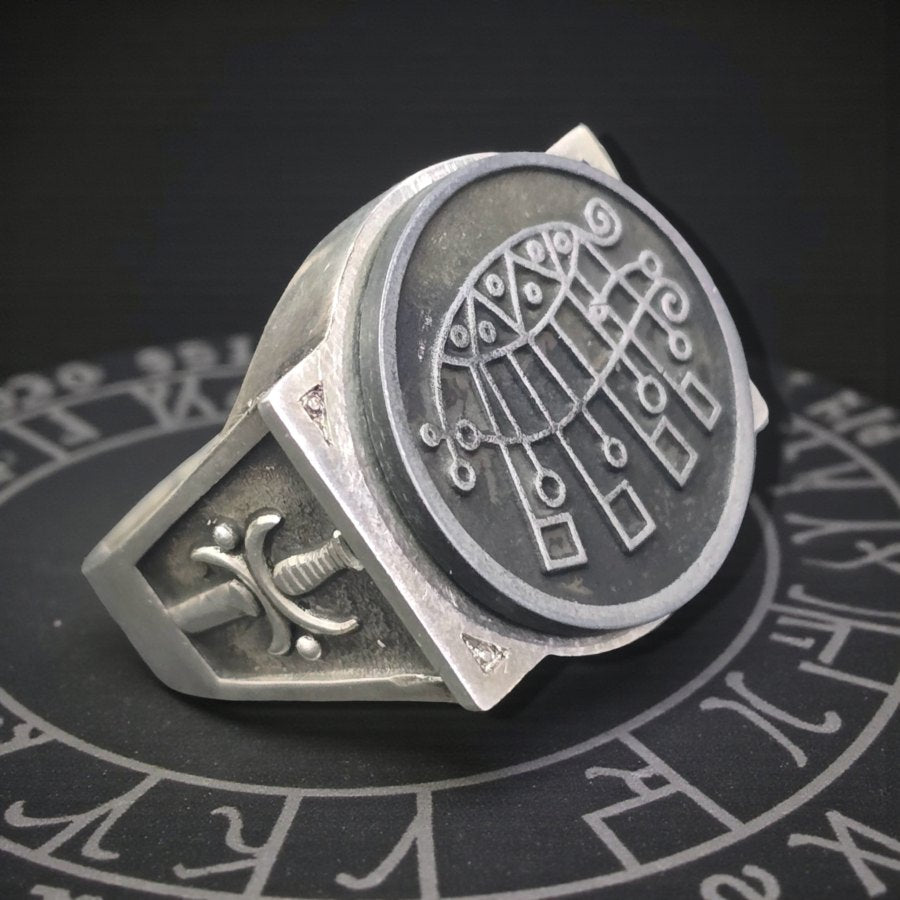 Ancient Israel Ring - Key of Solomon COUNT BIFRONS - Bricks Masons