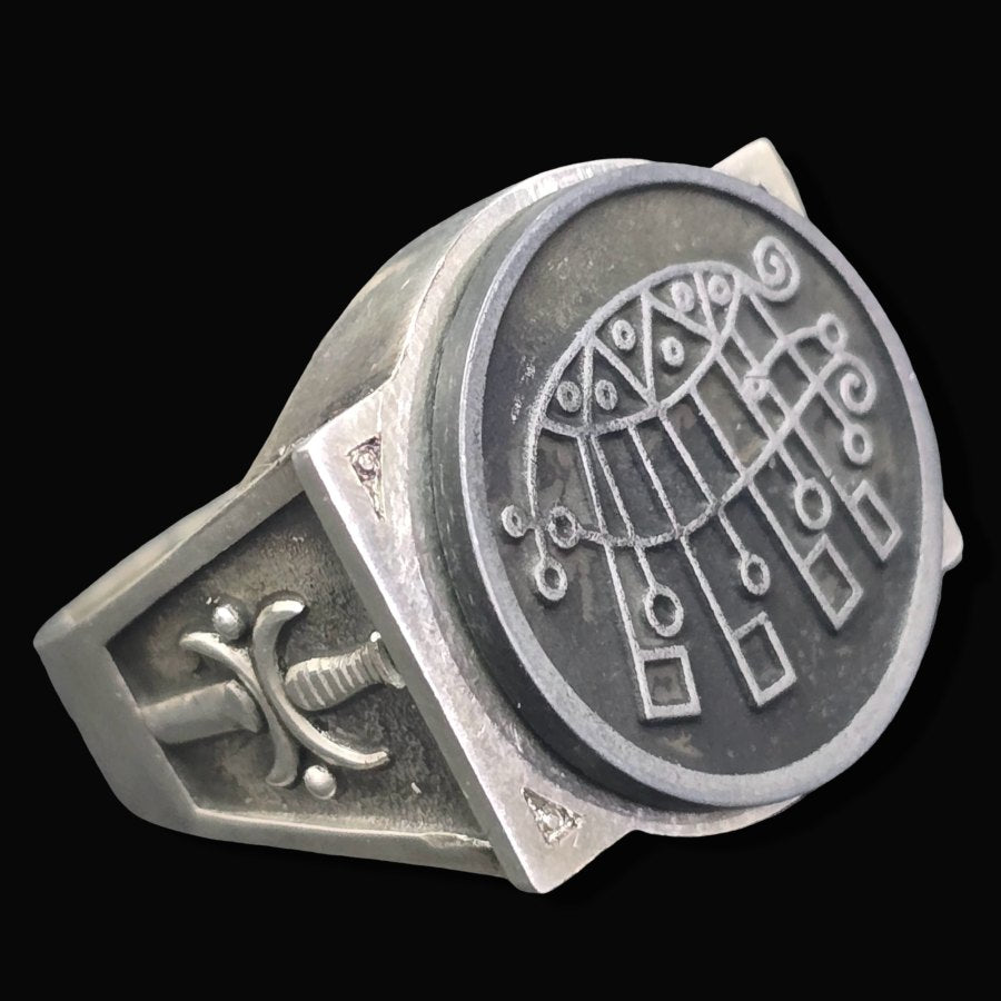 Ancient Israel Ring - Key of Solomon COUNT BIFRONS - Bricks Masons