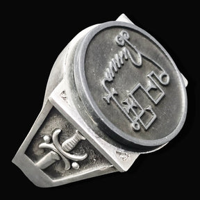 Demon Ring 58 PRESIDENT AMI 72 Demons Lesser Key of Solomon Goetia In Silver 2.2 cm x 1.8 cm 18 Gr Art 1836 - Bricks Masons