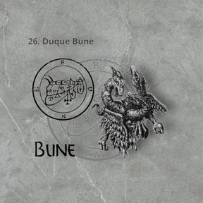 I commemorated Demon 26 DUKE BUNE and Secret Seal of Solomon 72 Demons Lesser Key of Solomon Goetia In Silver 3 x 2.5 cm 12 Gr Art 1885 - Bricks Masons