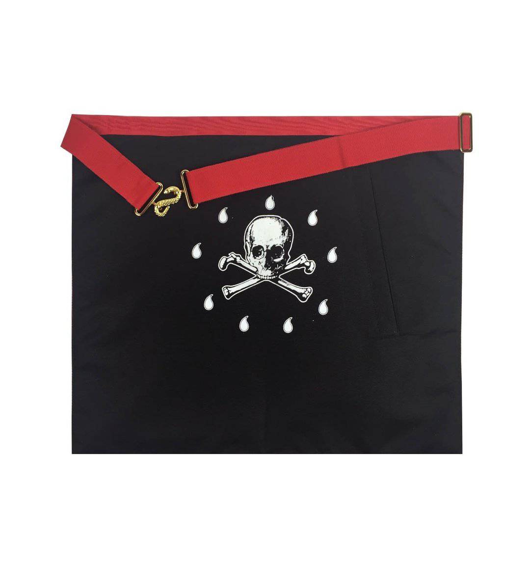 Master Mason Scottish Rite Apron - Red with Three Red Rosettes