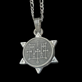 I commemorate Demon 52 DUKE ALLOCES and Secret Seal of Solomon 72 Demons Lesser Key of Solomon Goetia In Silver 3 x 2.5 cm 12 Gr Art 1911 - Bricks Masons