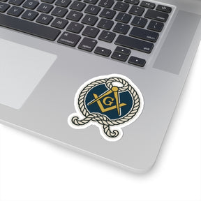 Master Mason Blue Lodge Sticker Decal - Kiss-Cut The Cable Tow S & C - Bricks Masons
