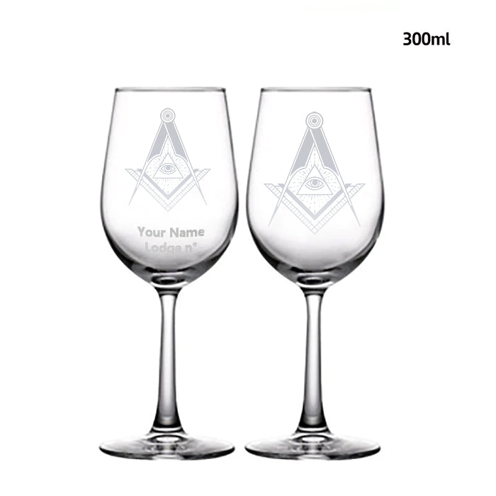 Master Mason Blue Lodge Champagne Flute - 2 Pieces Set